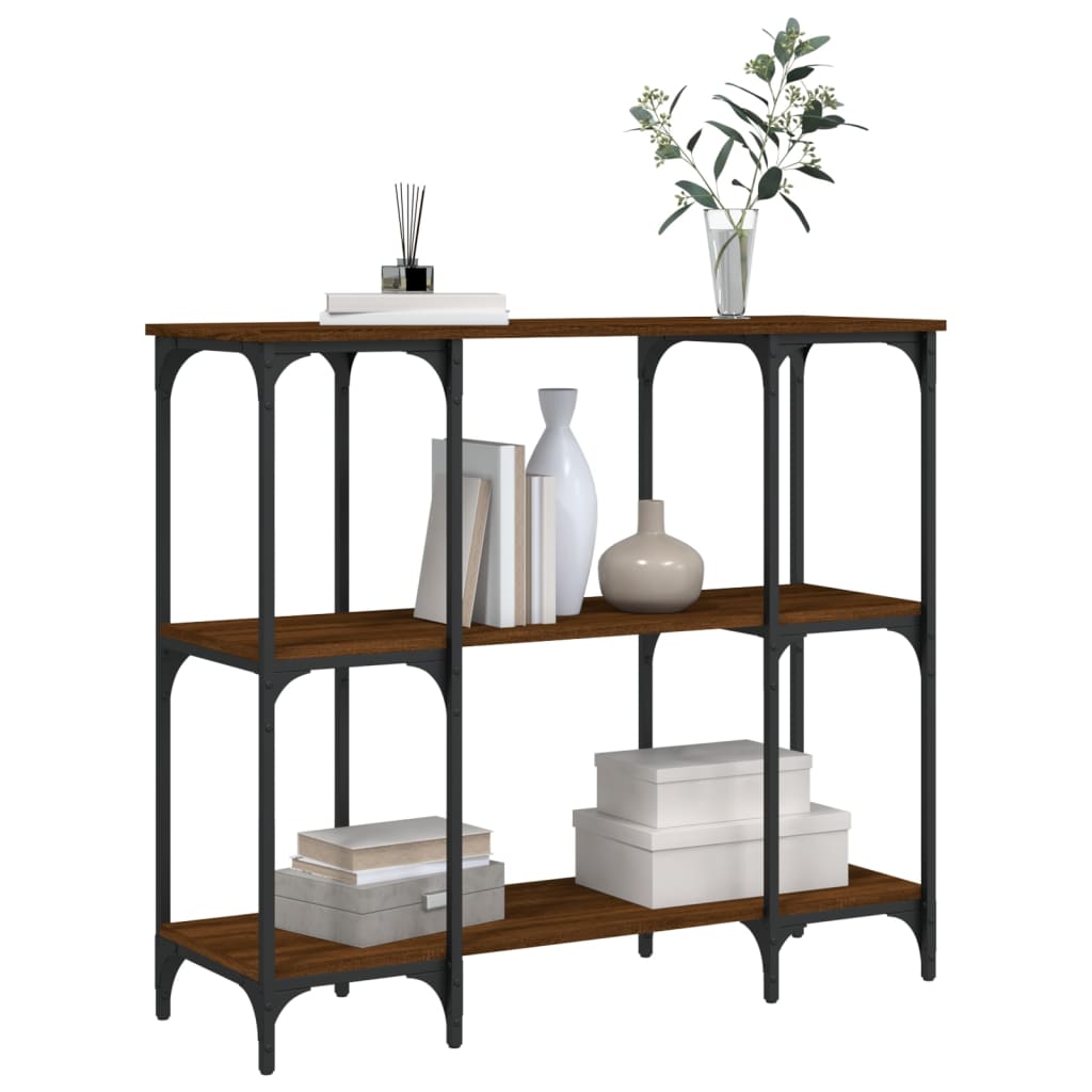 Console Table Brown Oak 102x35x90 cm Engineered Wood