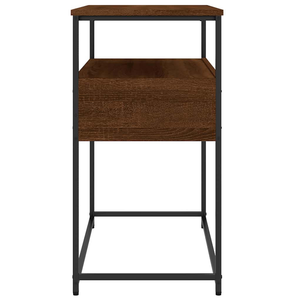 Console Table Brown Oak 75x40x75 cm Engineered Wood