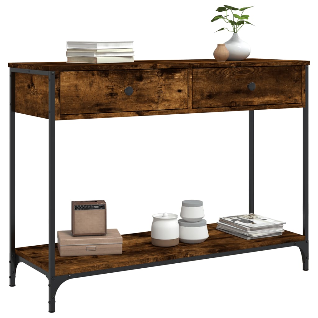 Console Table Smoked Oak 100x34,5x75 cm Engineered Wood