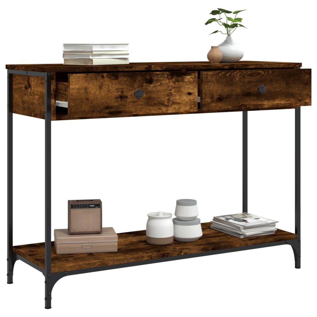 Console Table Smoked Oak 100x34,5x75 cm Engineered Wood