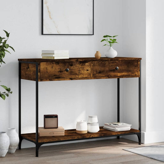 Console Table Smoked Oak 100x34,5x75 cm Engineered Wood