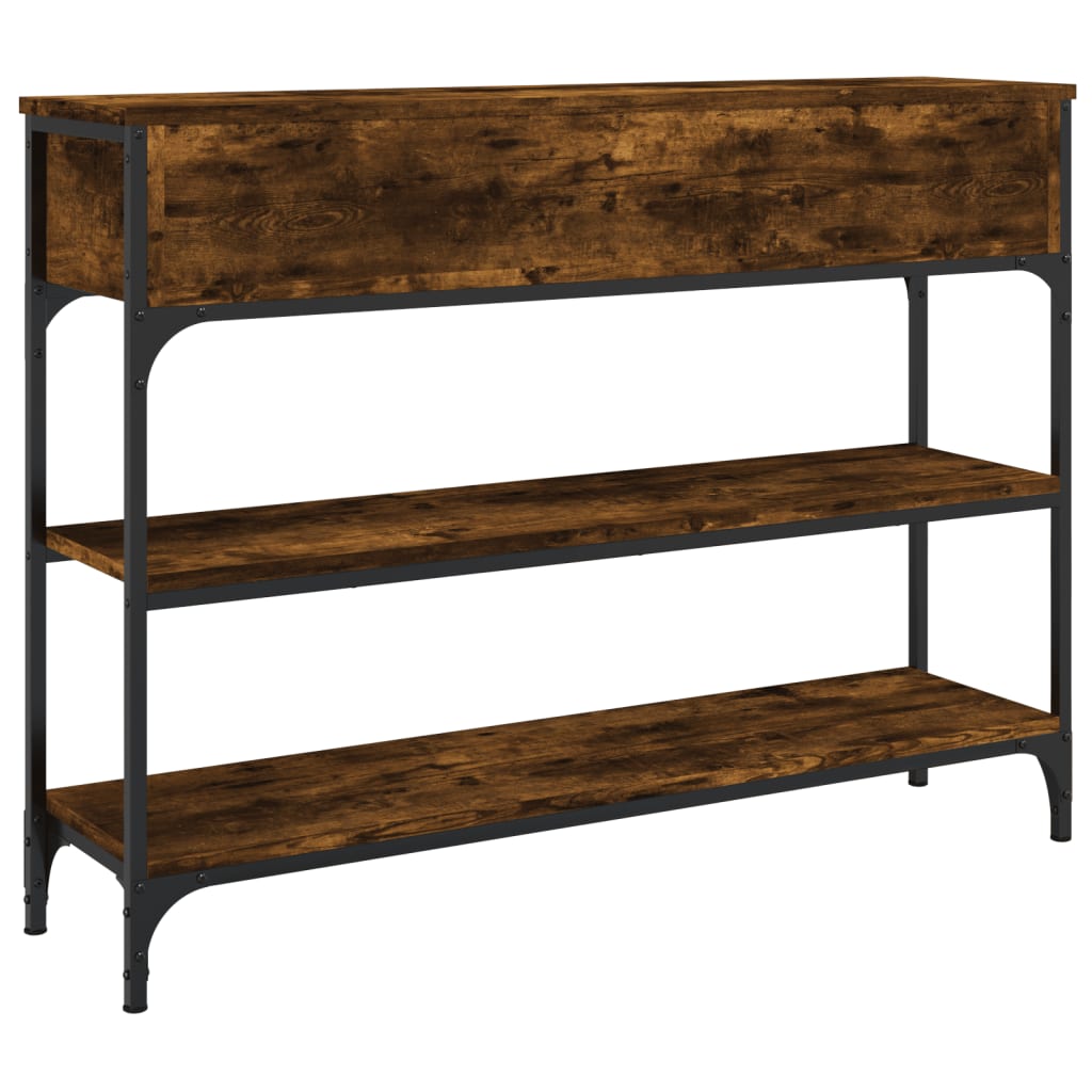 Console Table Smoked Oak 100x25x75 cm Engineered Wood