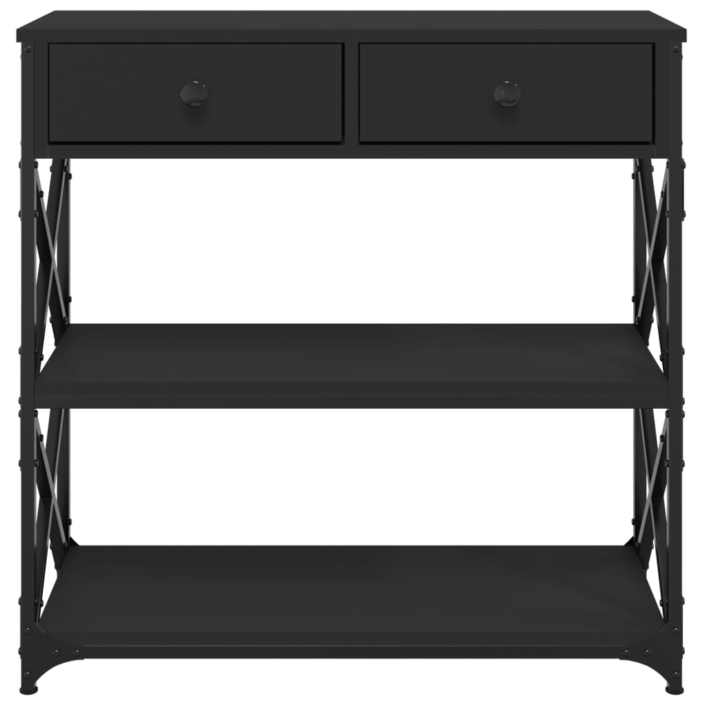 vidaXL Console Table Black 75x28x75 cm Engineered Wood