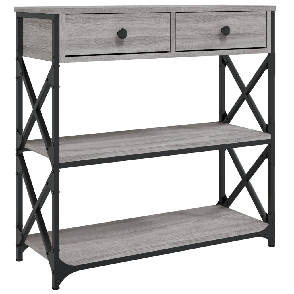 vidaXL Console Table Grey Sonoma 75x28x75 cm Engineered Wood