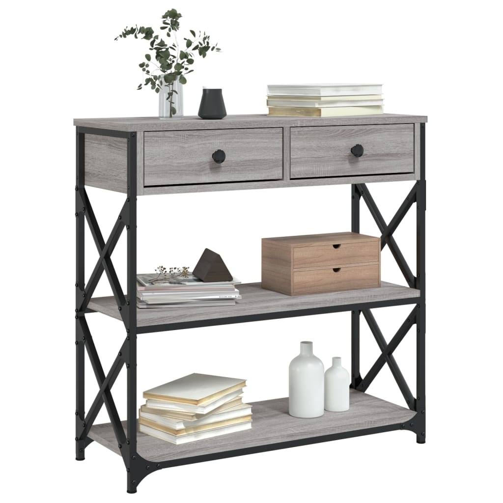 vidaXL Console Table Grey Sonoma 75x28x75 cm Engineered Wood