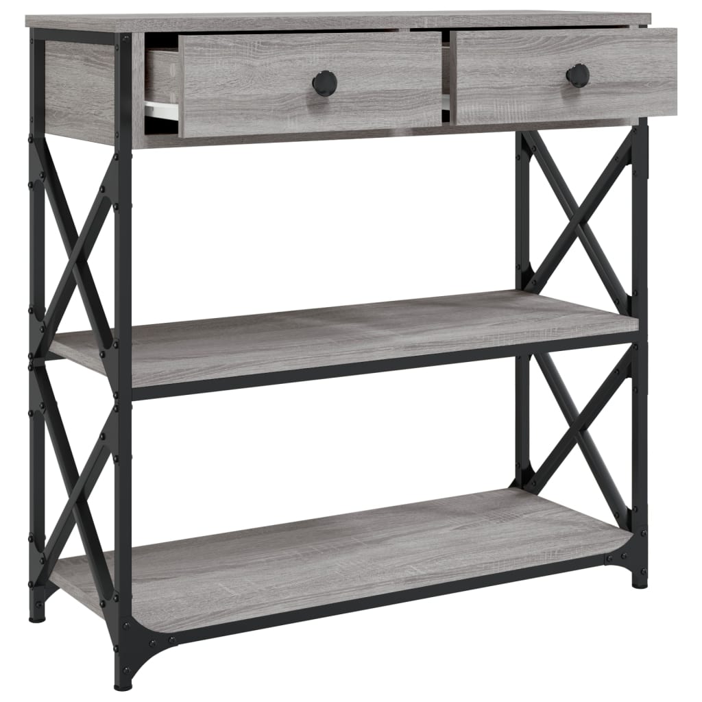 vidaXL Console Table Grey Sonoma 75x28x75 cm Engineered Wood