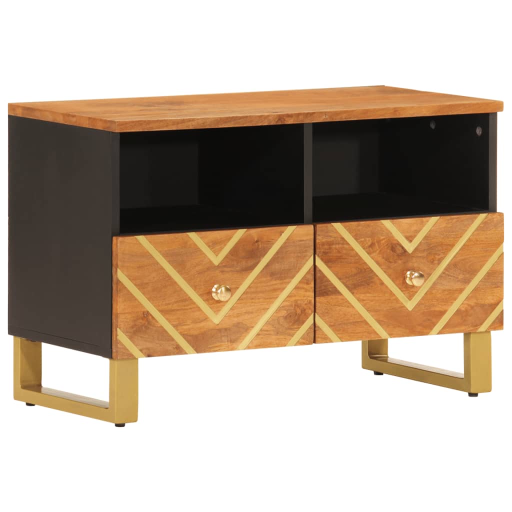 TV Cabinet Brown and Black 70x33,5x46 cm Solid Wood Mango