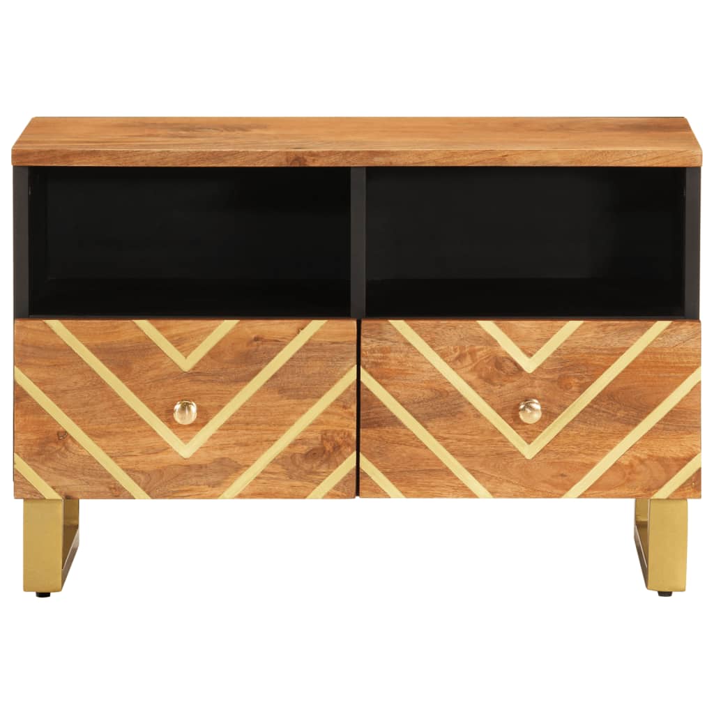 TV Cabinet Brown and Black 70x33,5x46 cm Solid Wood Mango