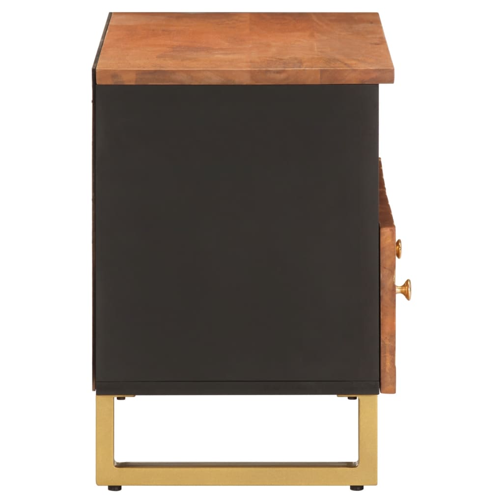 TV Cabinet Brown and Black 70x33,5x46 cm Solid Wood Mango