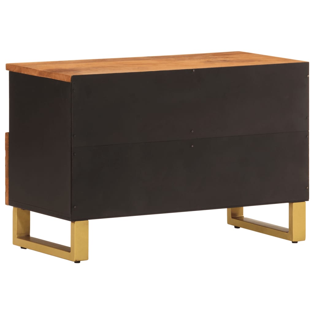 TV Cabinet Brown and Black 70x33,5x46 cm Solid Wood Mango