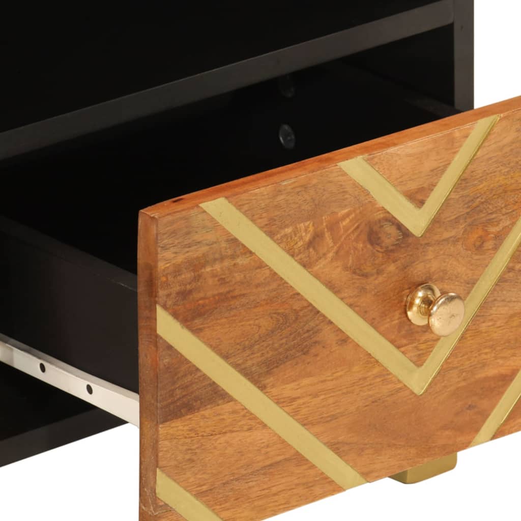 TV Cabinet Brown and Black 70x33,5x46 cm Solid Wood Mango
