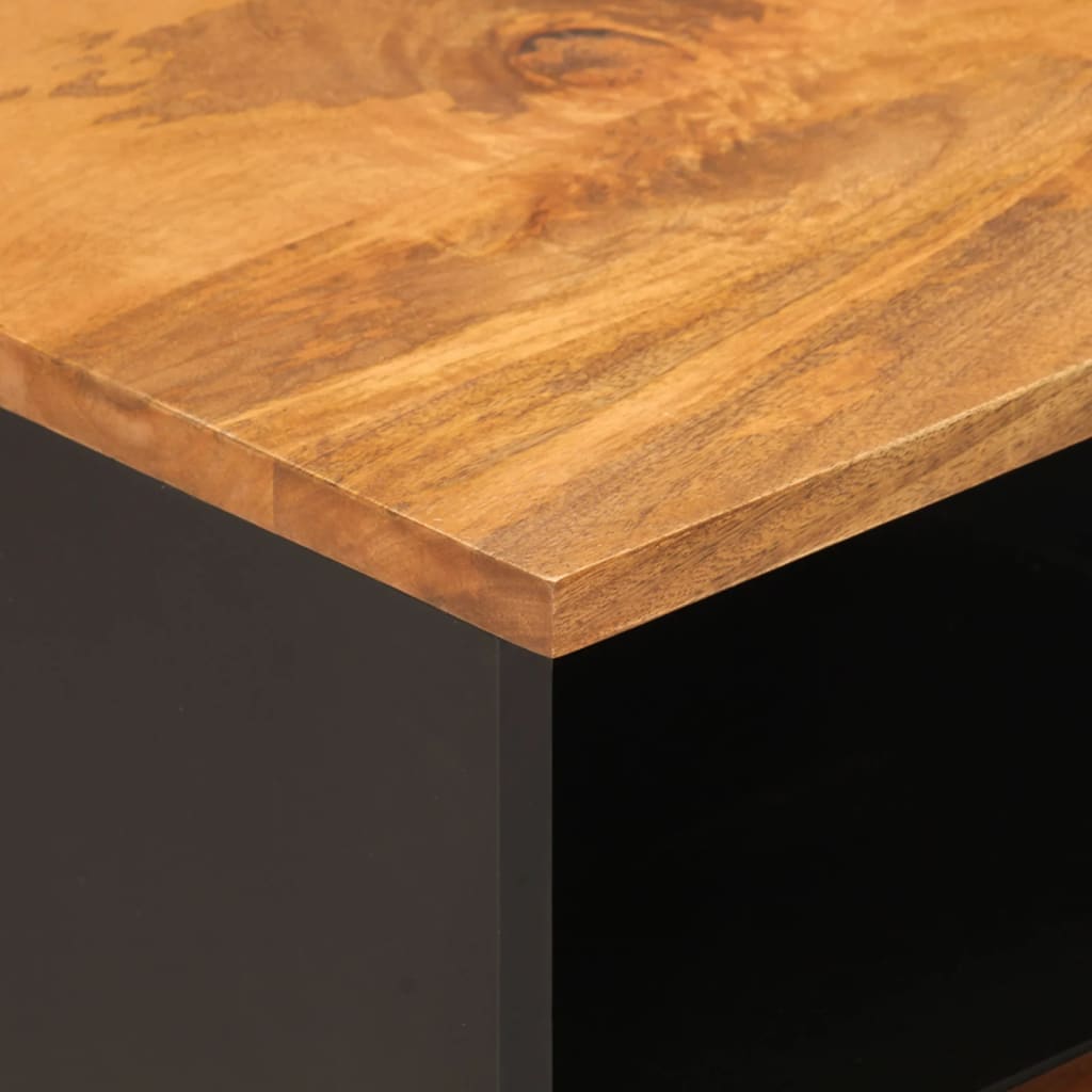 TV Cabinet Brown and Black 70x33,5x46 cm Solid Wood Mango