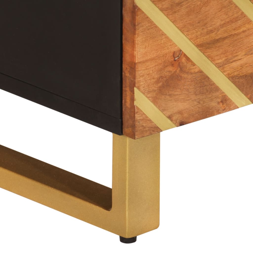 TV Cabinet Brown and Black 70x33,5x46 cm Solid Wood Mango