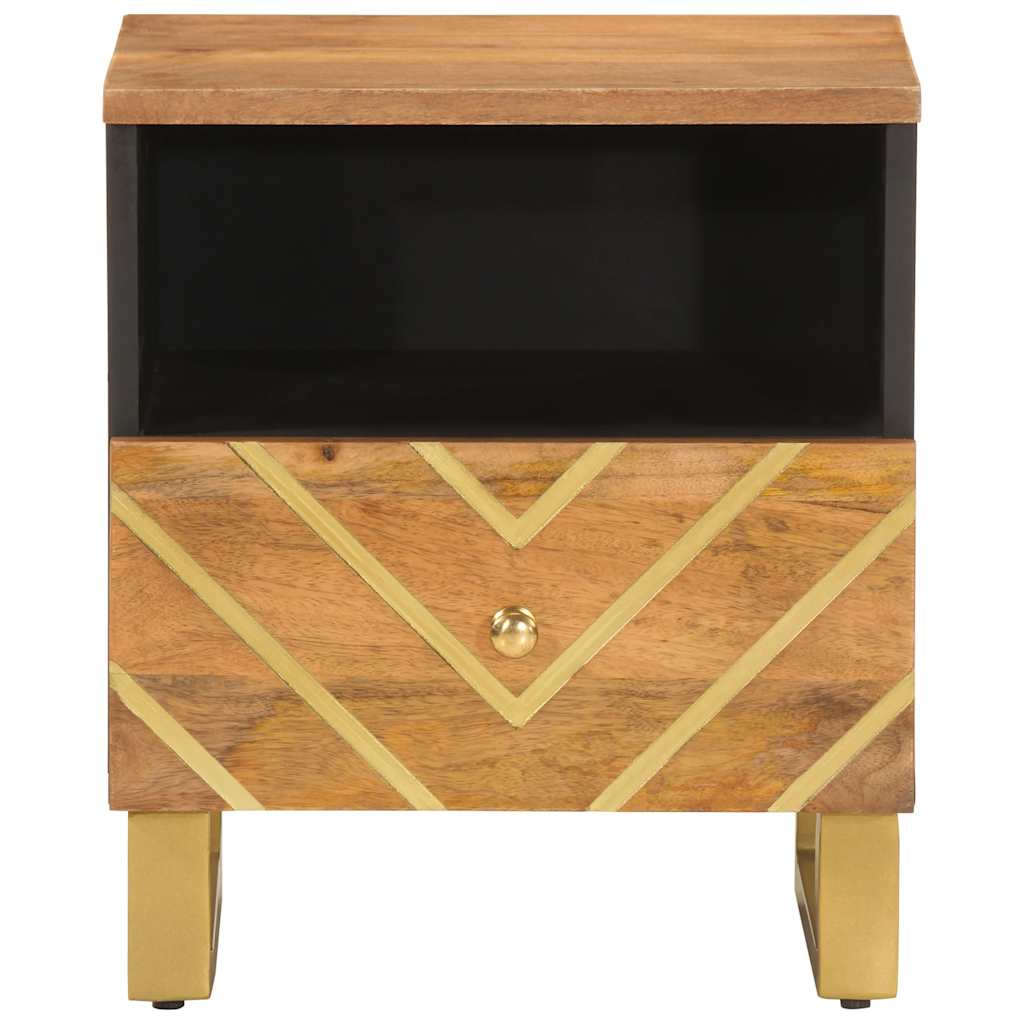 Bedside Cabinets 2 pcs Brown and Black Solid Wood Mango