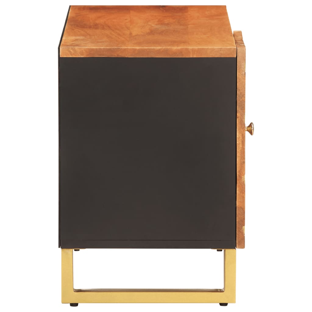 TV Cabinet Brown and Black 80x31,5x46 cm Solid Wood Mango