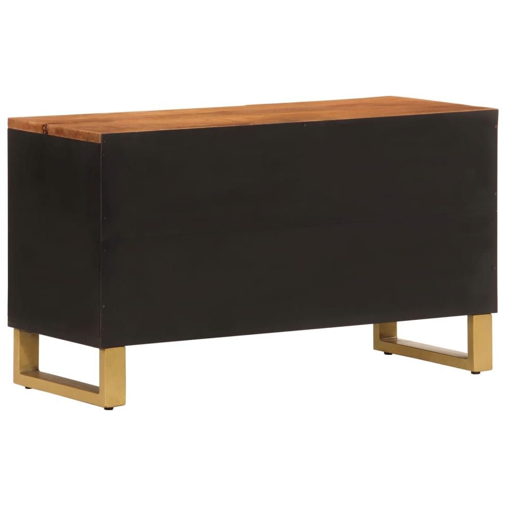 TV Cabinet Brown and Black 80x31,5x46 cm Solid Wood Mango