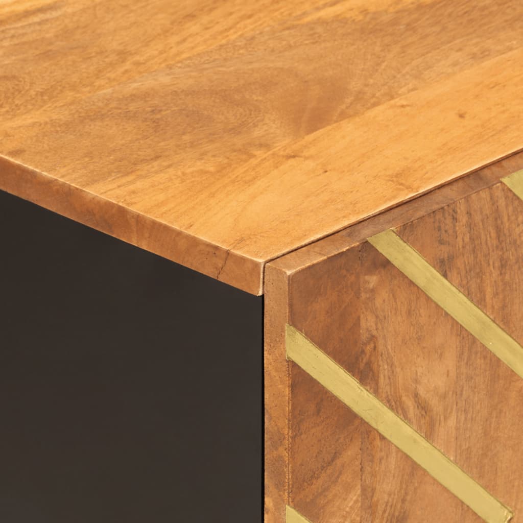 TV Cabinet Brown and Black 80x31,5x46 cm Solid Wood Mango
