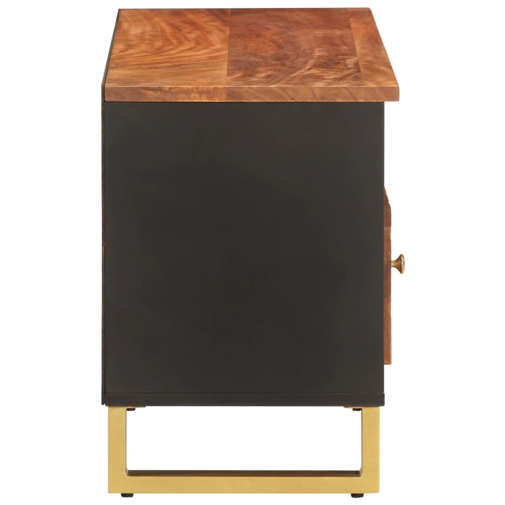 TV Cabinet Brown and Black 100x33,5x46 cm Solid Wood Mango
