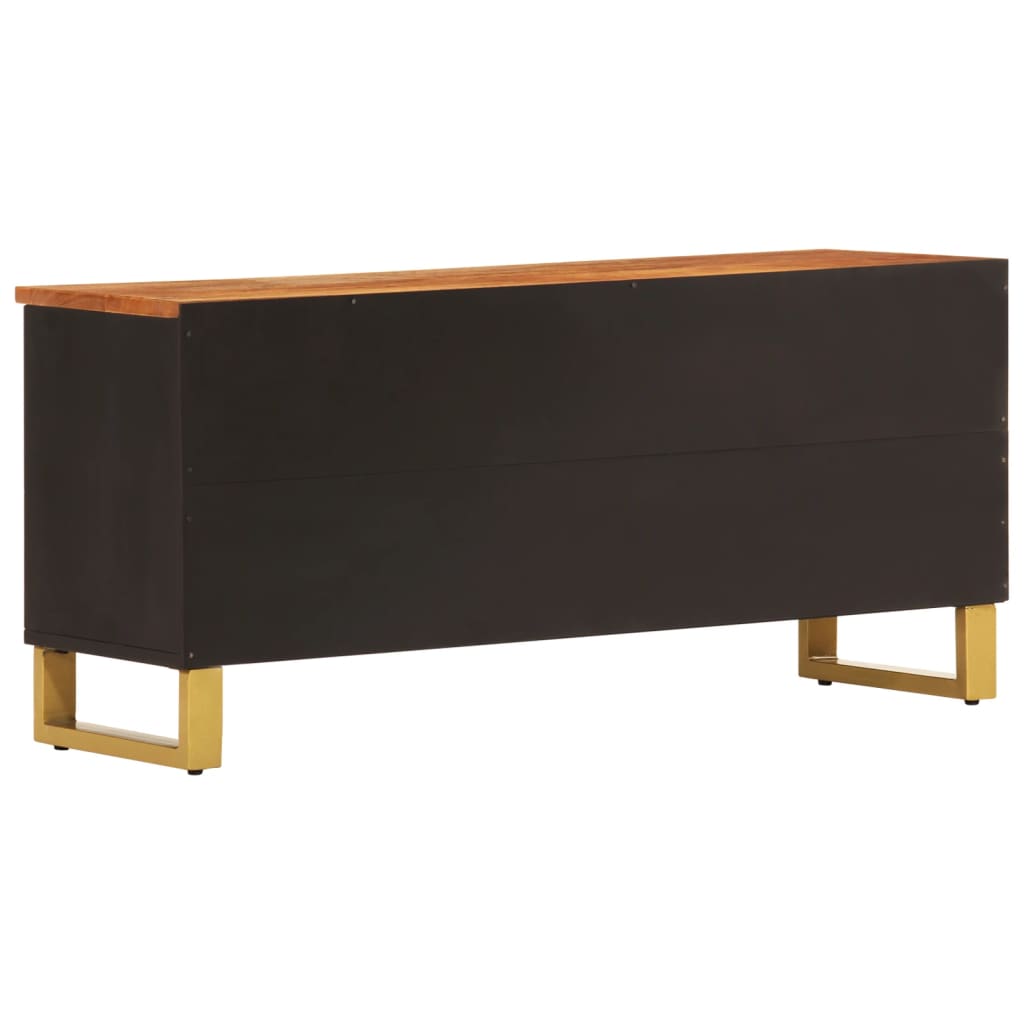 TV Cabinet Brown and Black 100x33,5x46 cm Solid Wood Mango