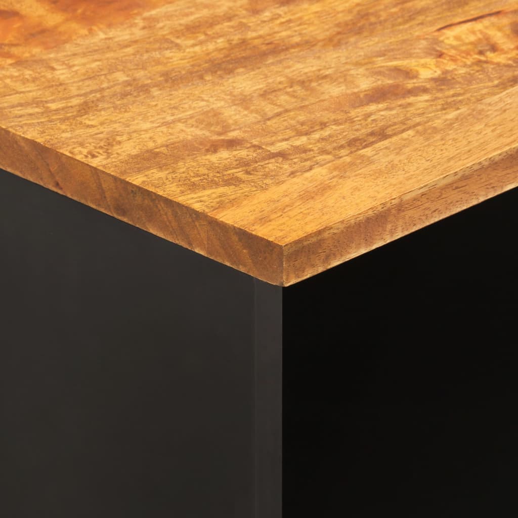 TV Cabinet Brown and Black 100x33,5x46 cm Solid Wood Mango