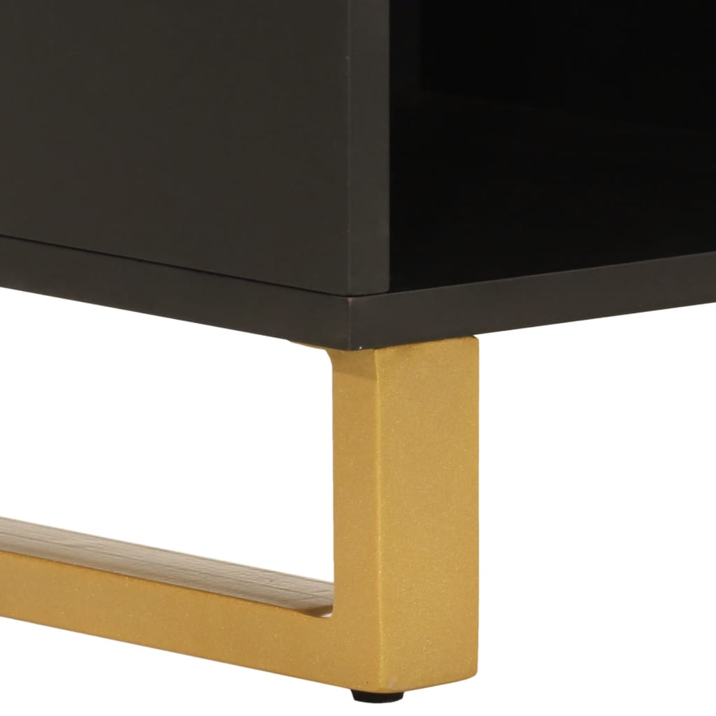 TV Cabinet Brown and Black 100x33,5x46 cm Solid Wood Mango