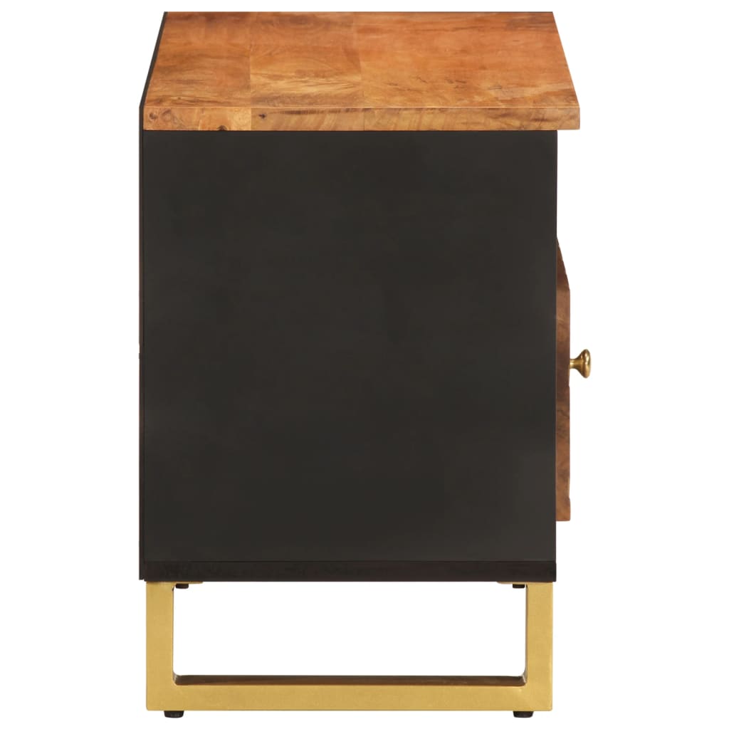 TV Cabinet Brown and Black 80x33,5x46 cm Solid Wood Mango