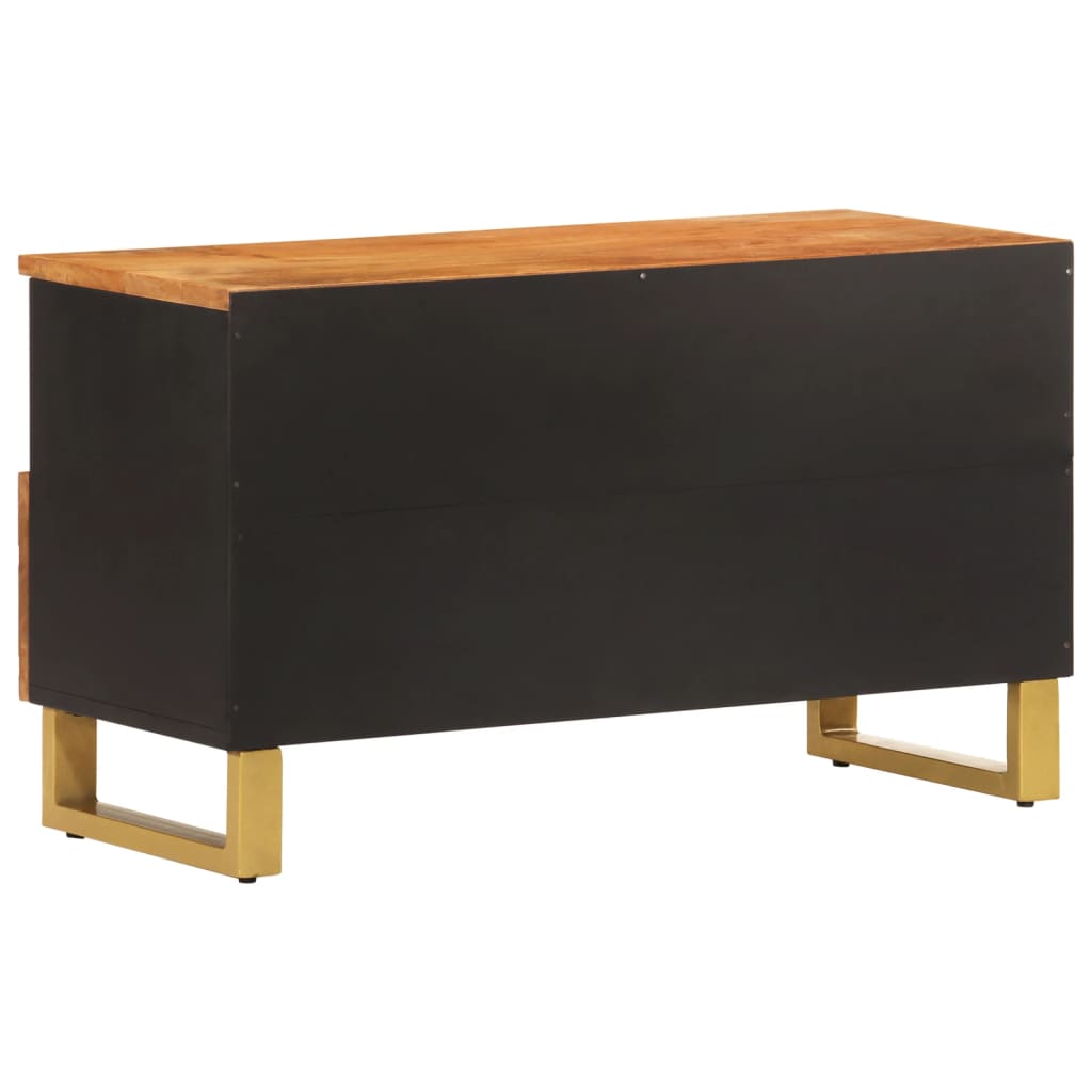 TV Cabinet Brown and Black 80x33,5x46 cm Solid Wood Mango