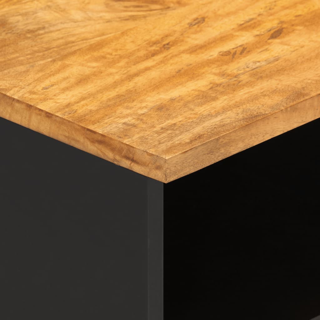 TV Cabinet Brown and Black 80x33,5x46 cm Solid Wood Mango