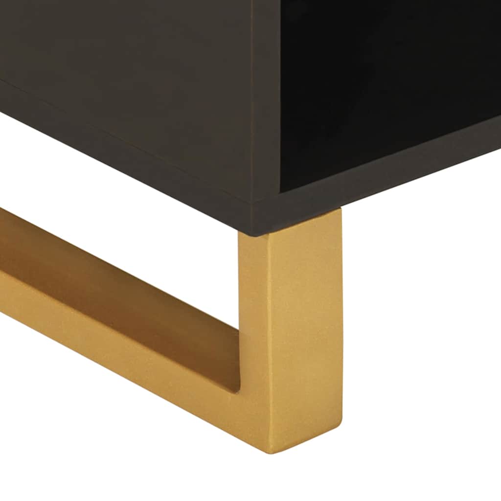 TV Cabinet Brown and Black 80x33,5x46 cm Solid Wood Mango