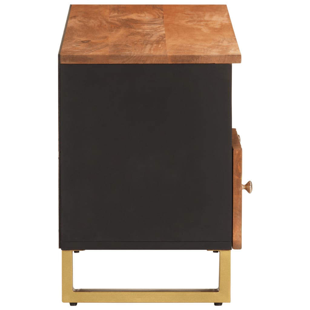 TV Cabinet Brown and Black 100x33,5x46 cm Solid Wood Mango