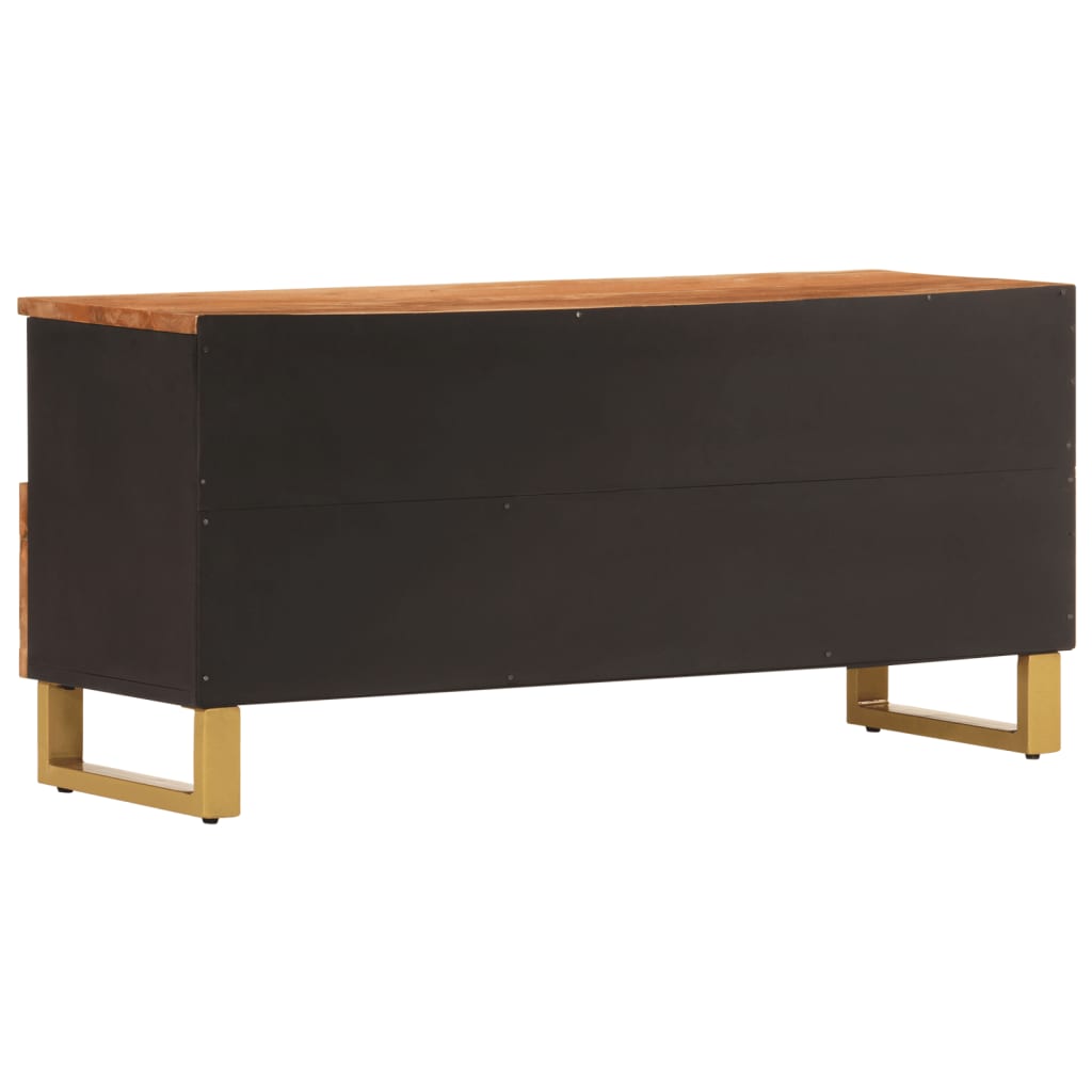TV Cabinet Brown and Black 100x33,5x46 cm Solid Wood Mango