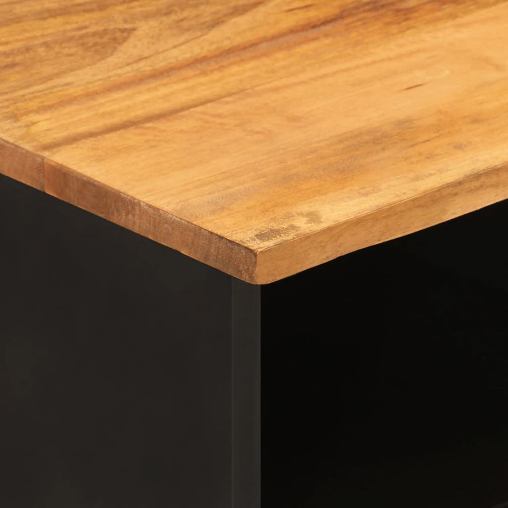 TV Cabinet Brown and Black 100x33,5x46 cm Solid Wood Mango