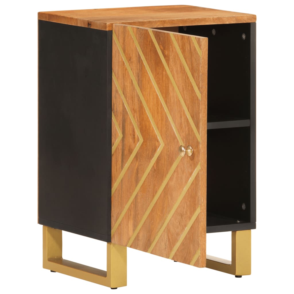 Bathroom Cabinet Brown and Black 38x33,5x58 cm Solid Wood Mango