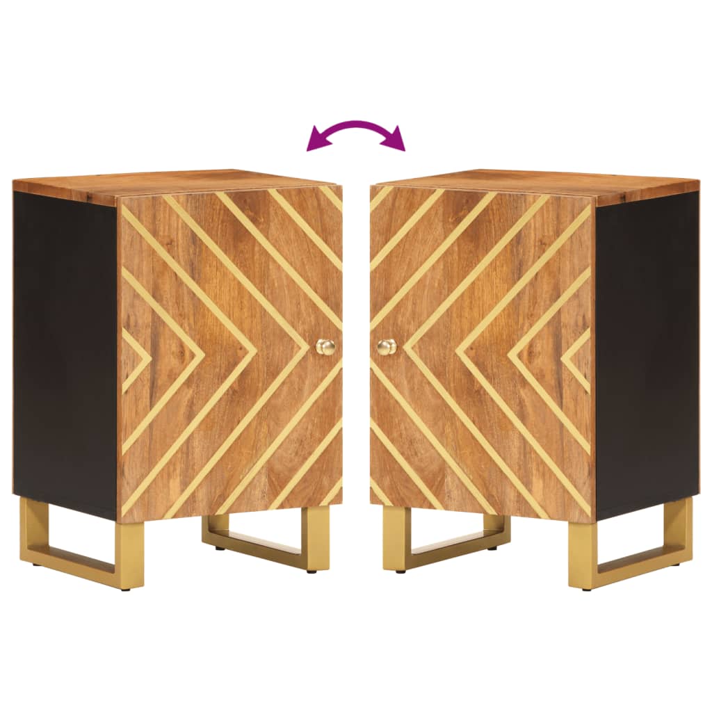 Bathroom Cabinet Brown and Black 38x33,5x58 cm Solid Wood Mango