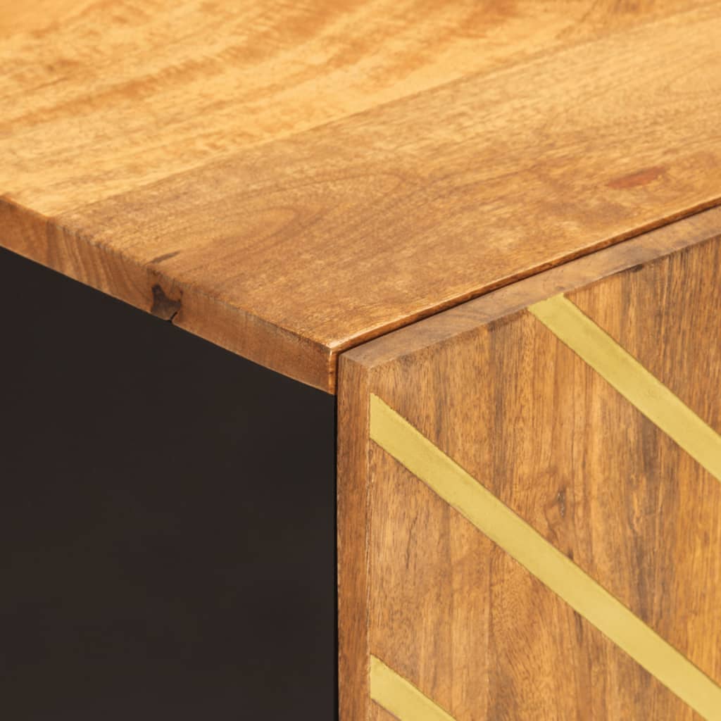 Bathroom Cabinet Brown and Black 38x33,5x58 cm Solid Wood Mango