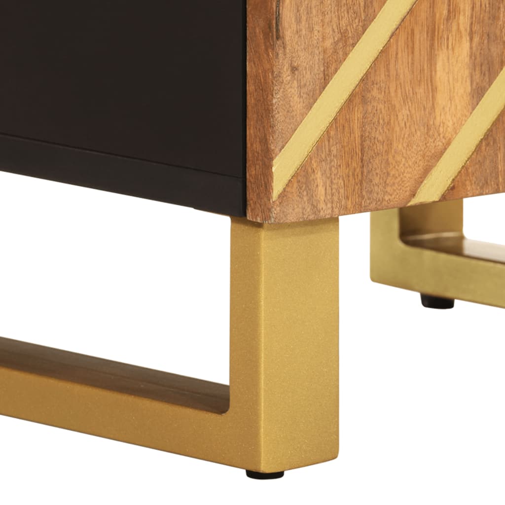 Bathroom Cabinet Brown and Black 38x33,5x58 cm Solid Wood Mango