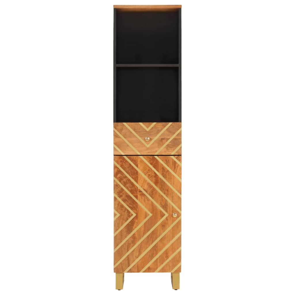 Bathroom Cabinet Brown and Black 38x33.5x160cm Solid Wood Mango