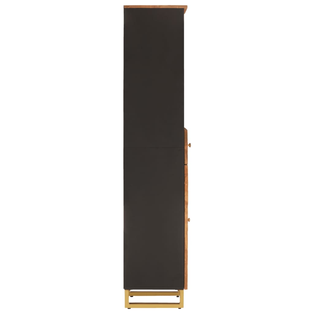 Bathroom Cabinet Brown and Black 38x33.5x160cm Solid Wood Mango
