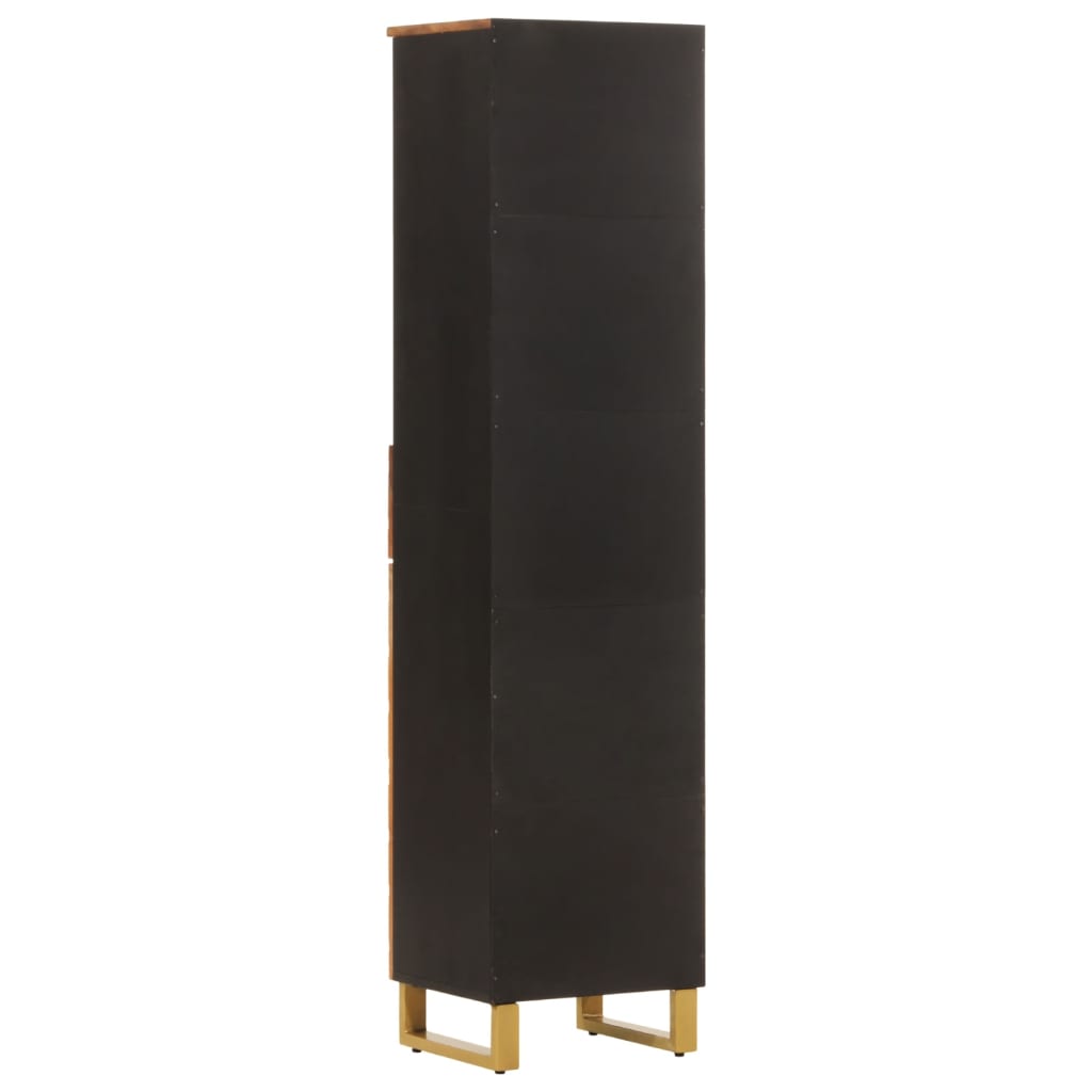 Bathroom Cabinet Brown and Black 38x33.5x160cm Solid Wood Mango