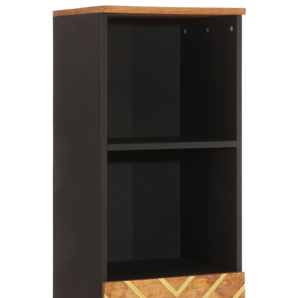 Bathroom Cabinet Brown and Black 38x33.5x160cm Solid Wood Mango