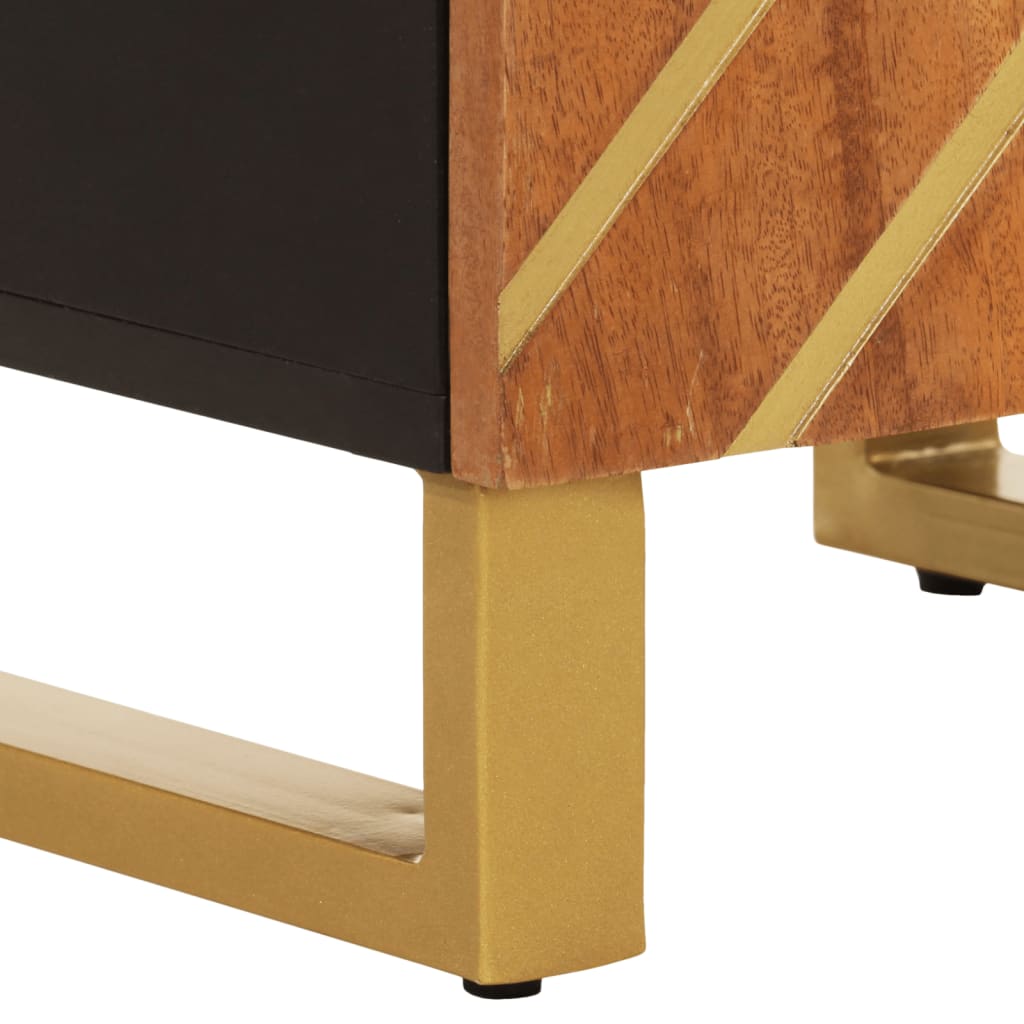 Bathroom Cabinet Brown and Black 38x33.5x160cm Solid Wood Mango