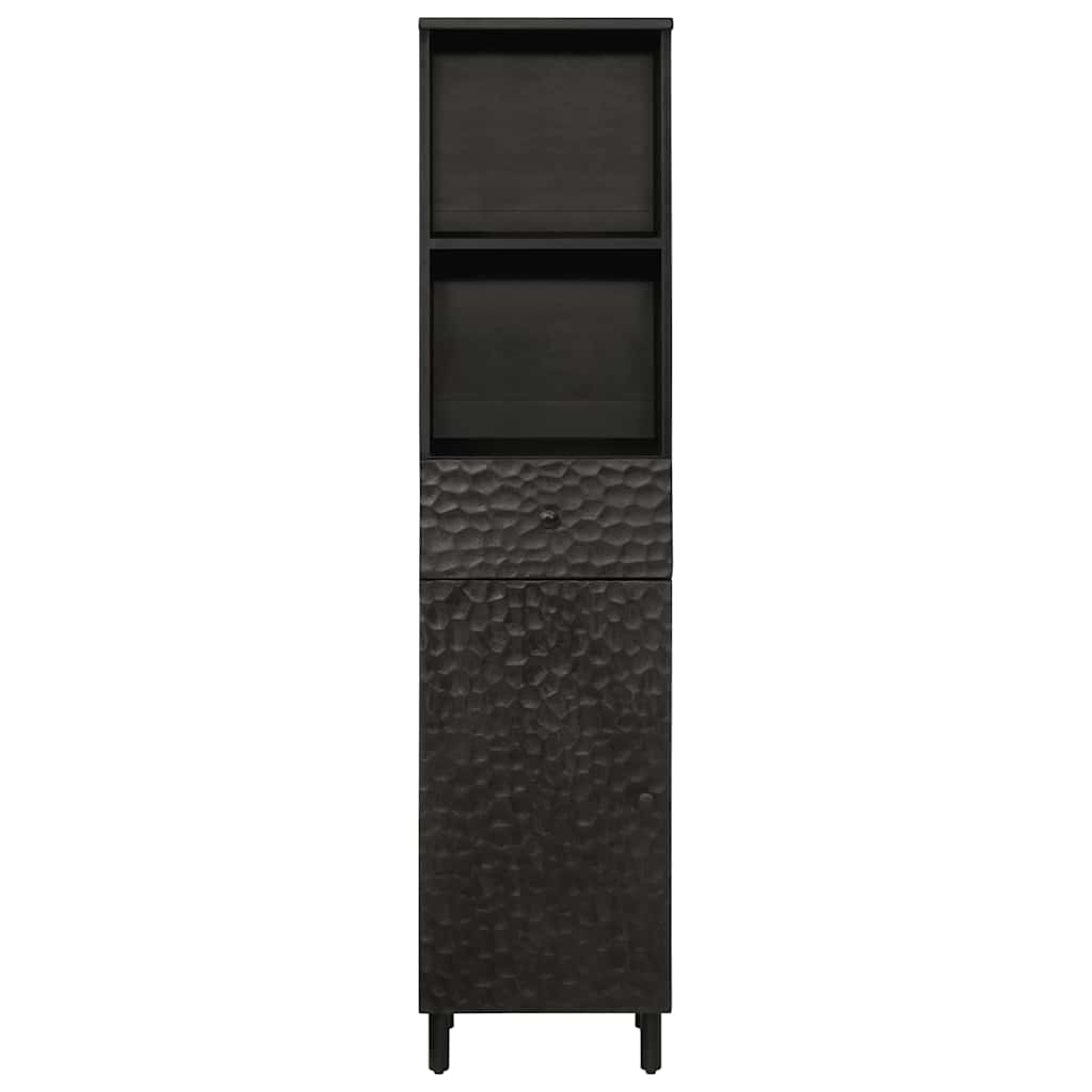 Bathroom Cabinet Black 38x33x160 cm Solid Wood Mango