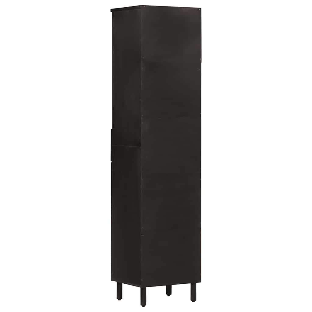 Bathroom Cabinet Black 38x33x160 cm Solid Wood Mango