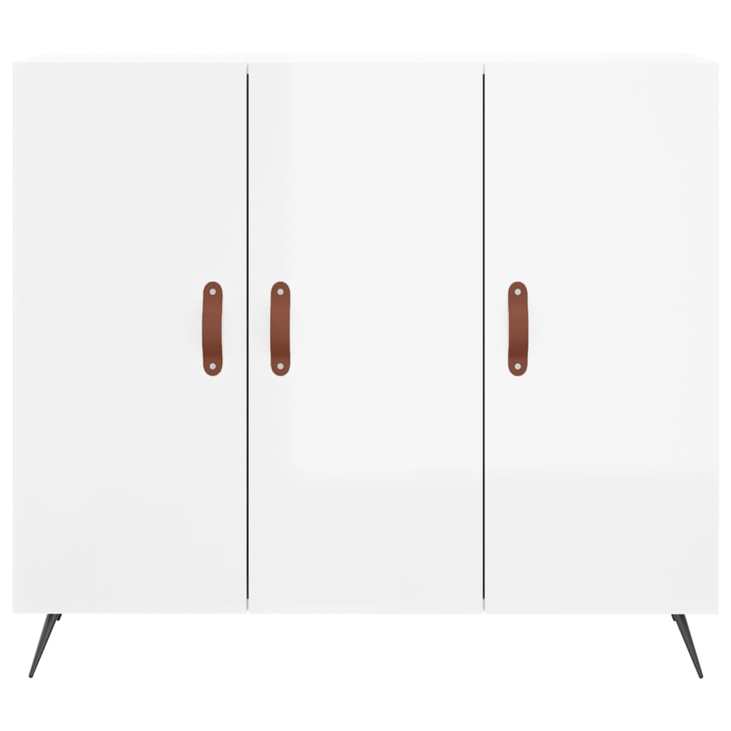Sideboard High Gloss White 90x34x80 cm Engineered Wood