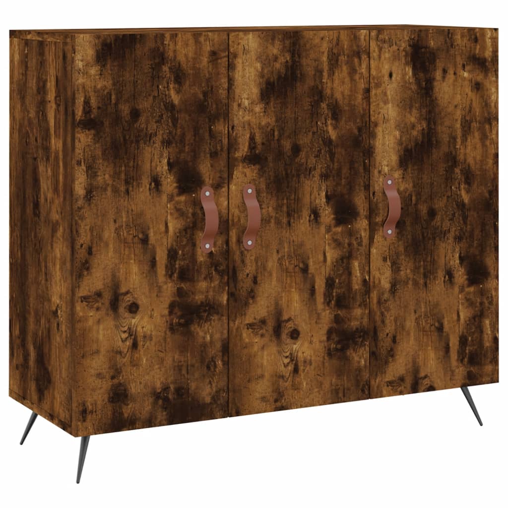 Sideboard Smoked Oak 90x34x80 cm Engineered Wood