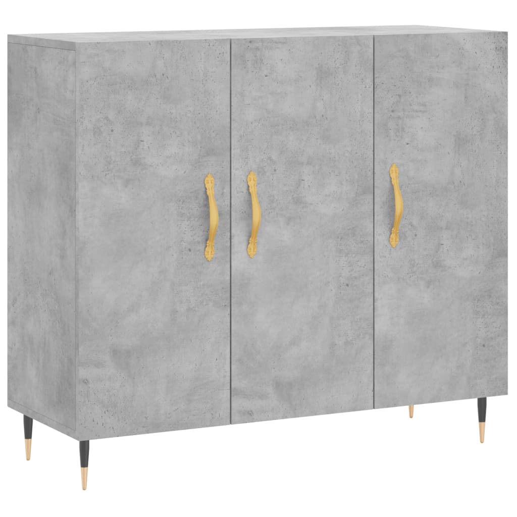 vidaXL Sideboard Concrete Grey 90x34x80 cm Engineered Wood