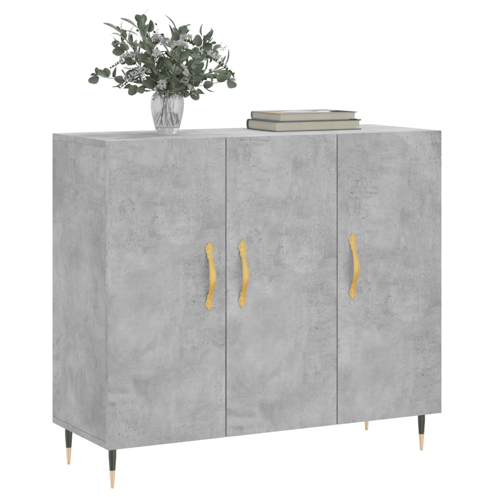 vidaXL Sideboard Concrete Grey 90x34x80 cm Engineered Wood