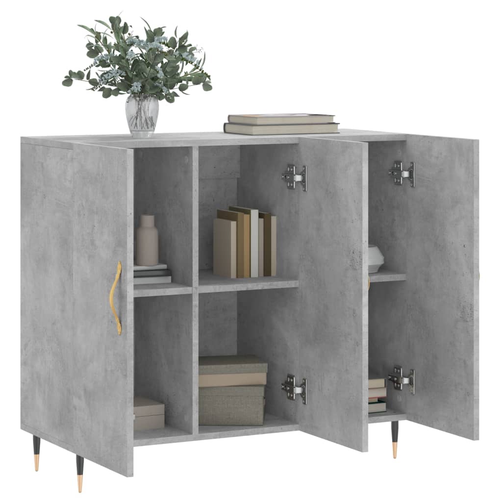 vidaXL Sideboard Concrete Grey 90x34x80 cm Engineered Wood