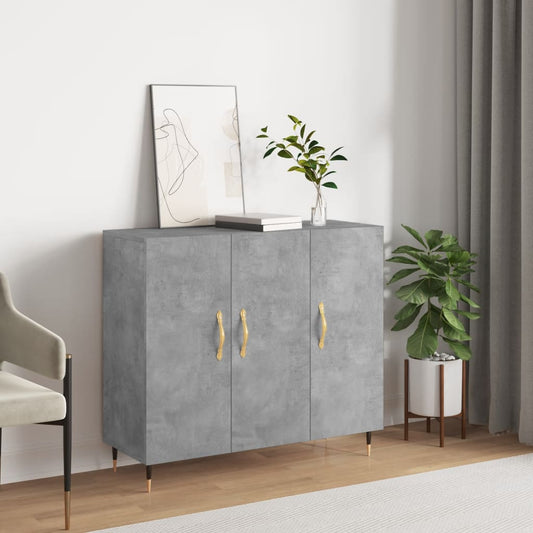 vidaXL Sideboard Concrete Grey 90x34x80 cm Engineered Wood