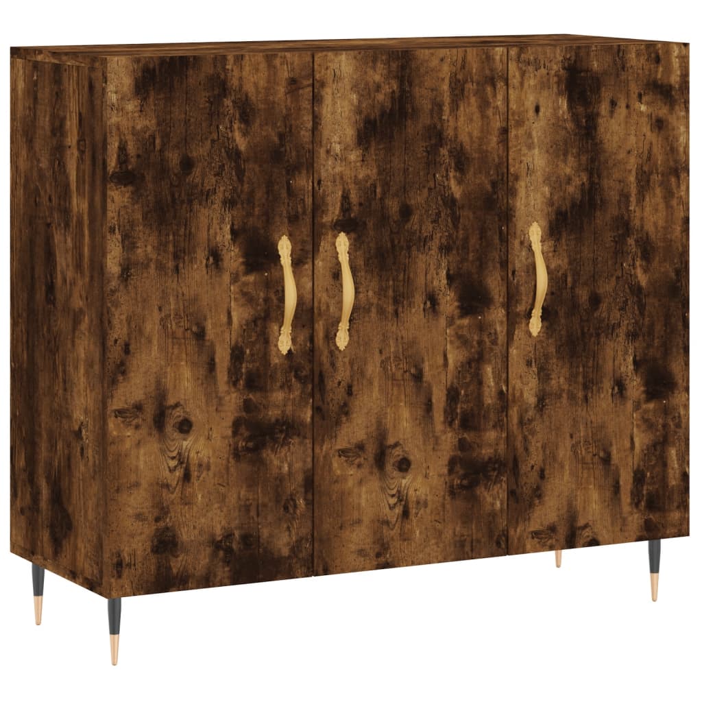 Sideboard Smoked Oak 90x34x80 cm Engineered Wood